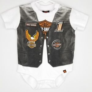 🌵Harley-Davidson Baby Infant Biker Onesie Sz 12M